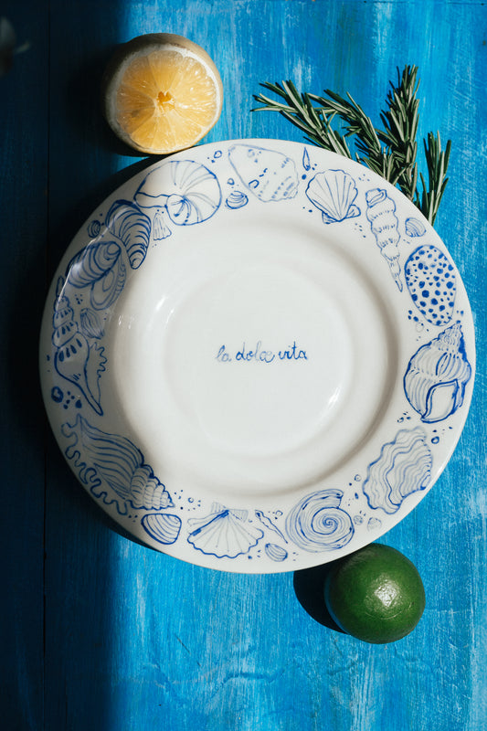 HAND-PAINTED PLATE - COASTAL FEAST