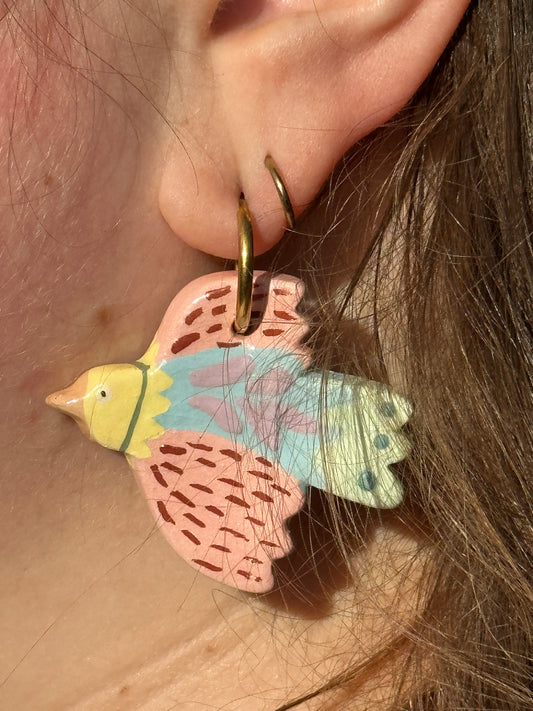 Cukormadár Bird Ceramic Earring