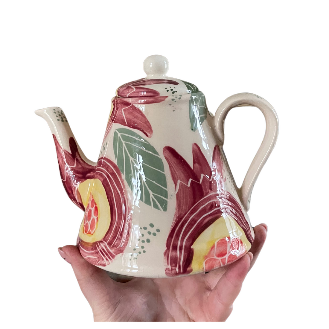 POMEGRANATE TRIANGLE TEAPOT