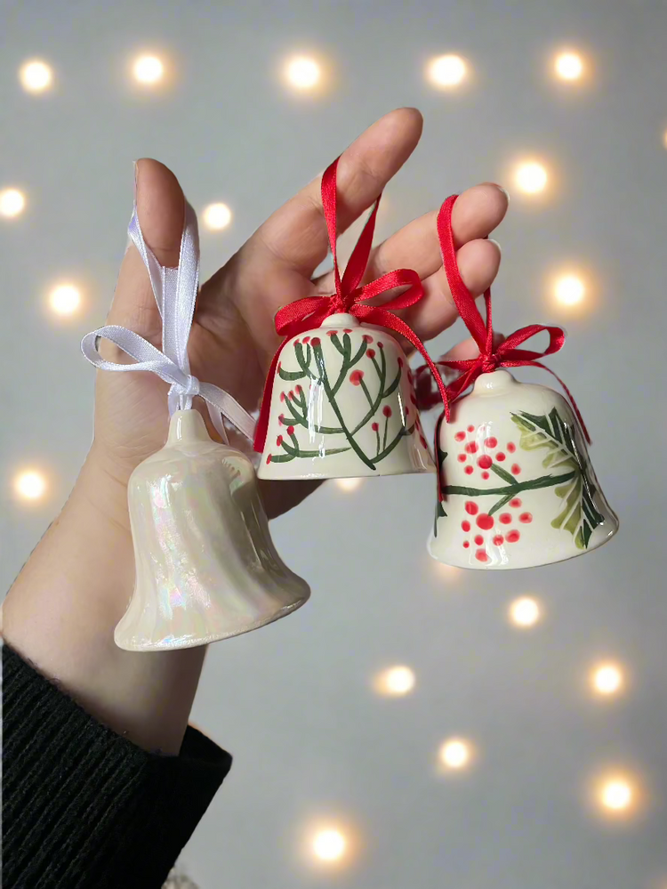 CHRISTMAS CERAMIC BELL ORNAMENTS - BIG