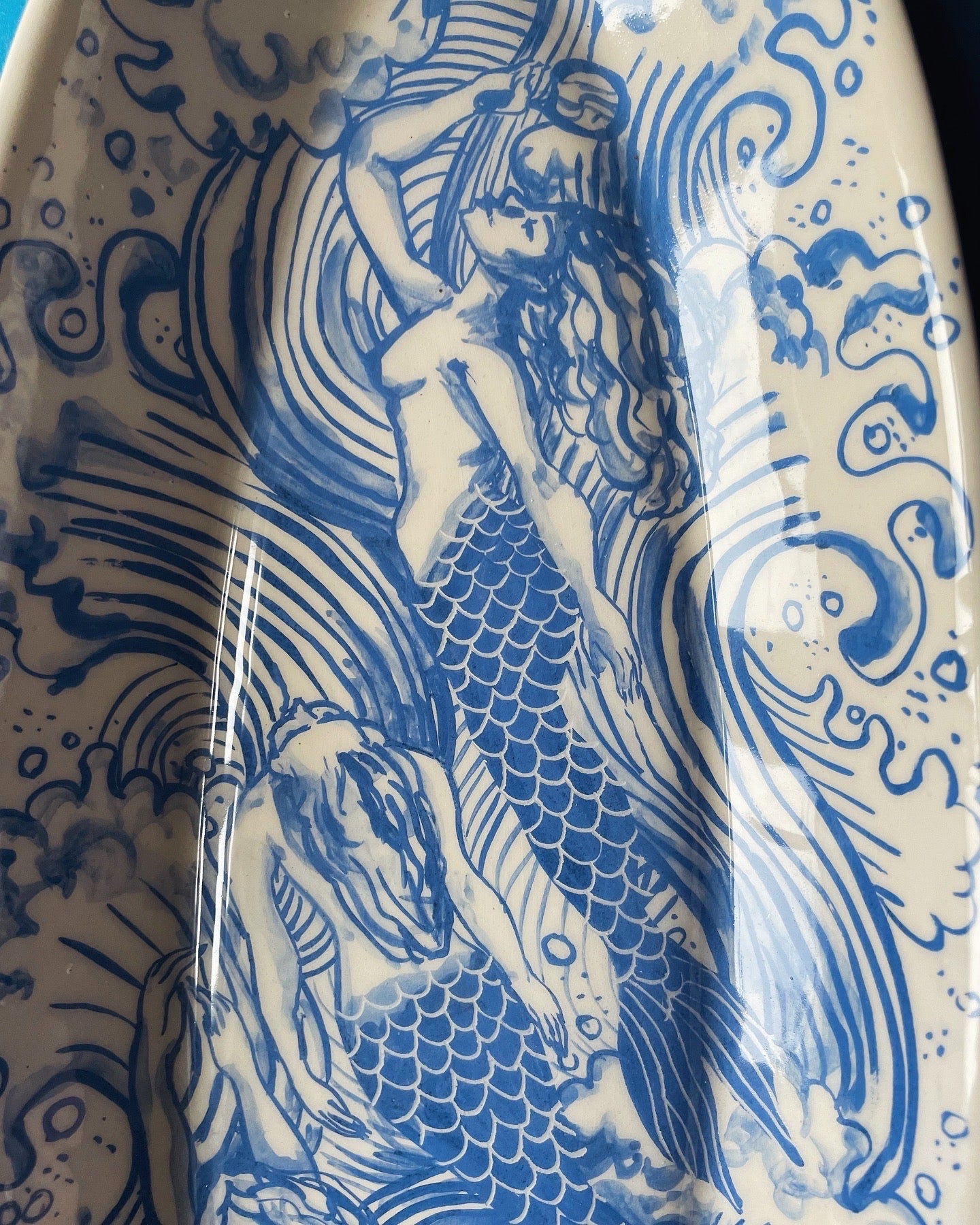 Mermaid Vortex 60cm long Serving Dish