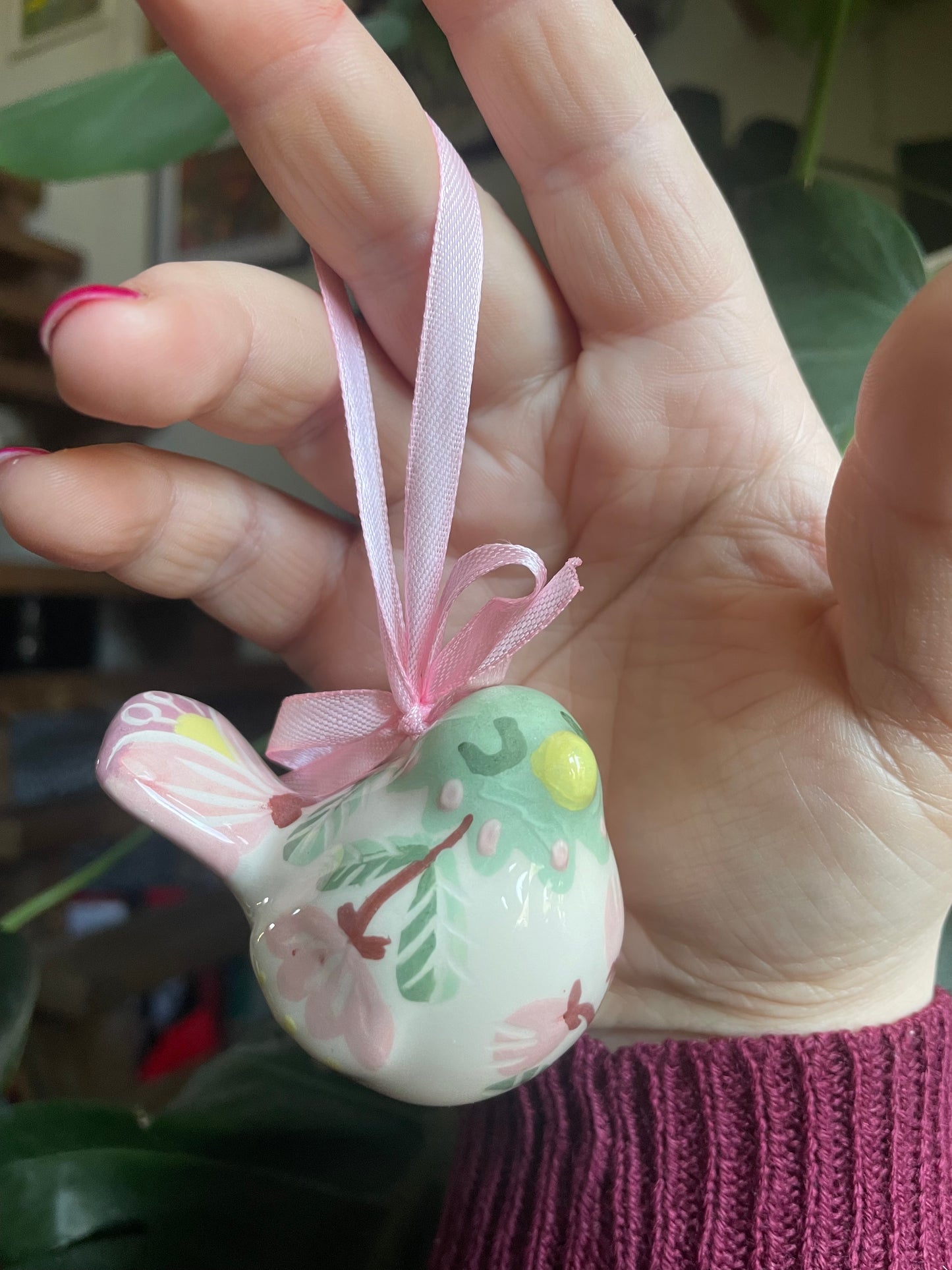 CERAMIC CHRISTMAS SUGARBIRD ORNAMENT - made to order