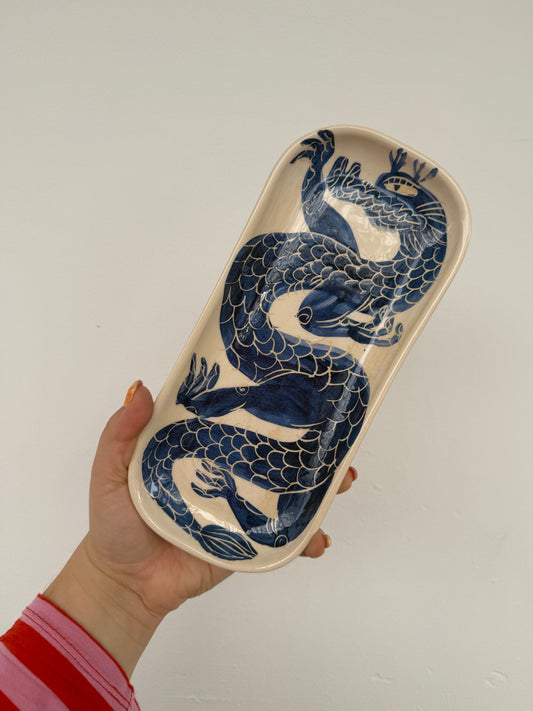 Sushi Tray with Dragon Design