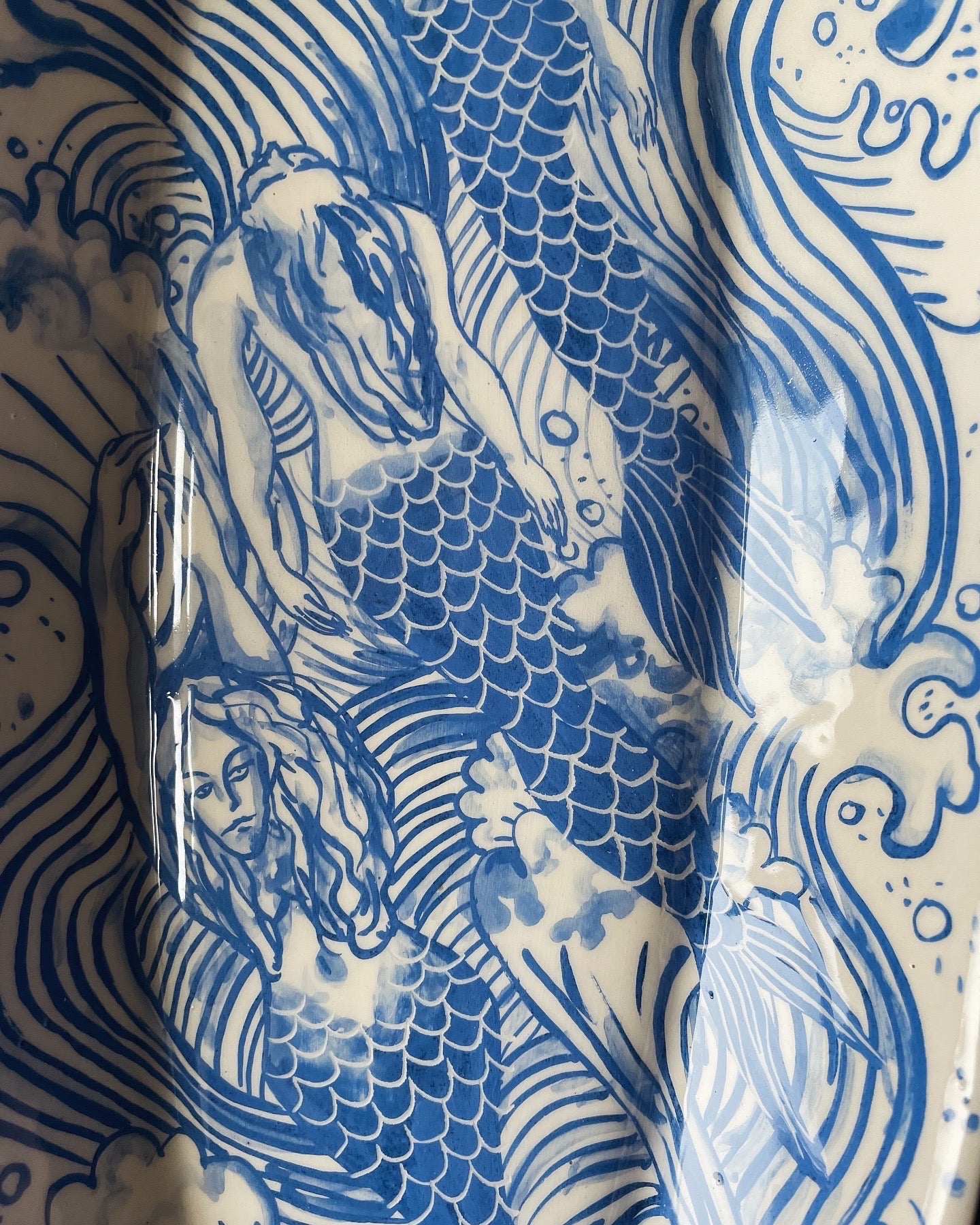 Mermaid Vortex 60cm long Serving Dish