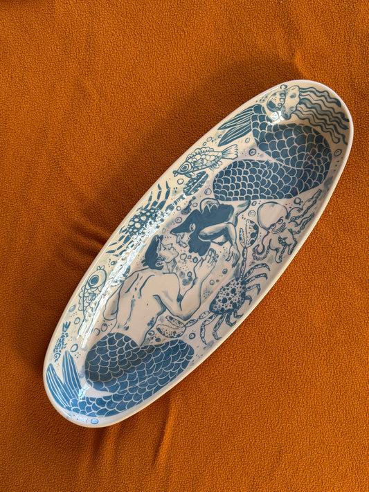 First Kiss – Oval Ceramic Serving Tray