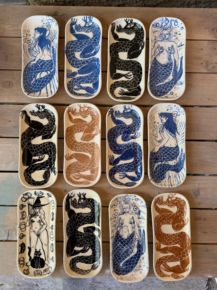 Sushi Tray with Dragon Design