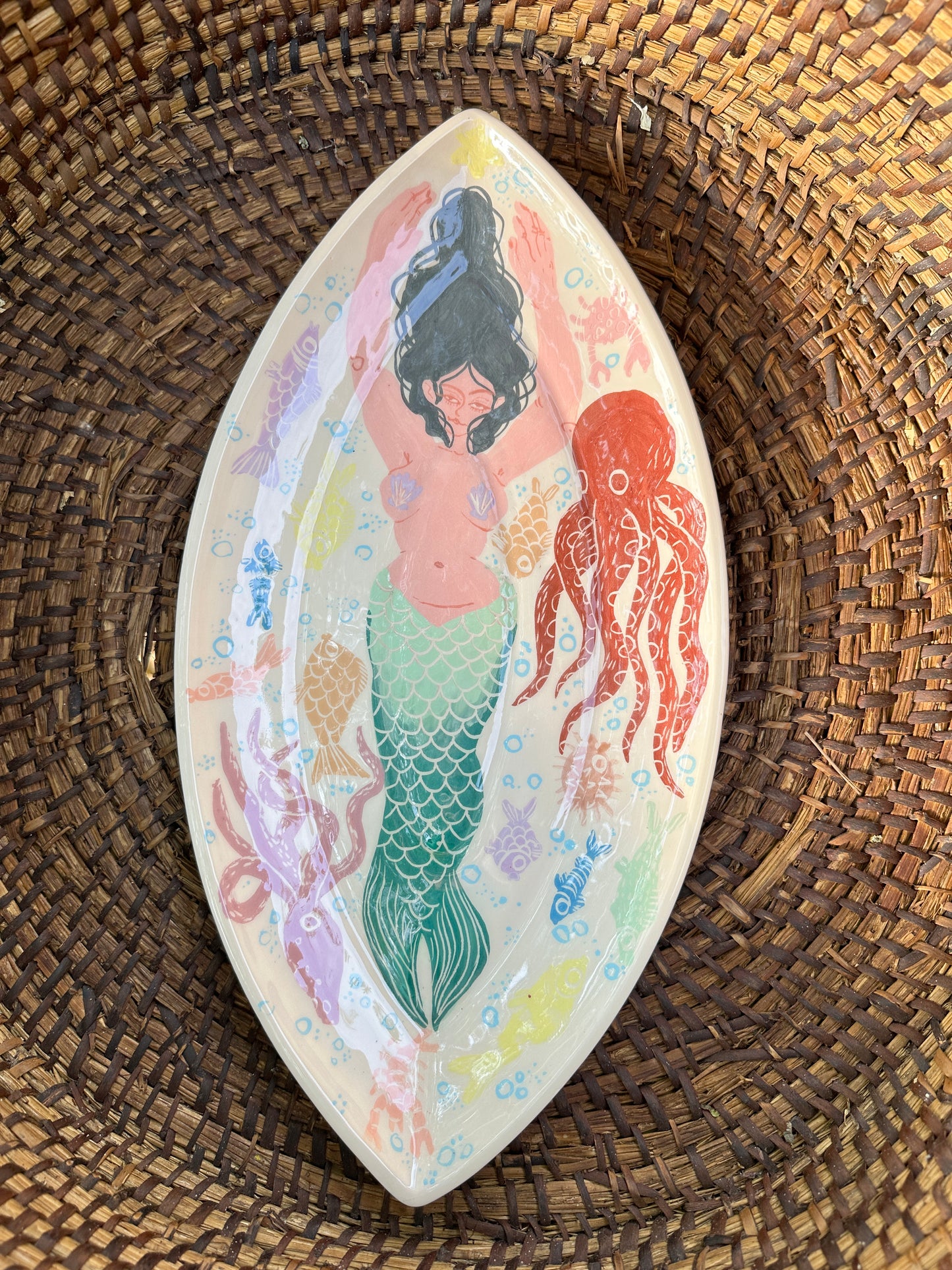 Mermaid fish/seafood serving platter