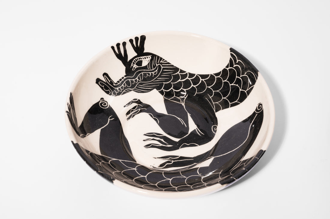 DRAGON SEMI-DEEP SERVING PLATE BIG