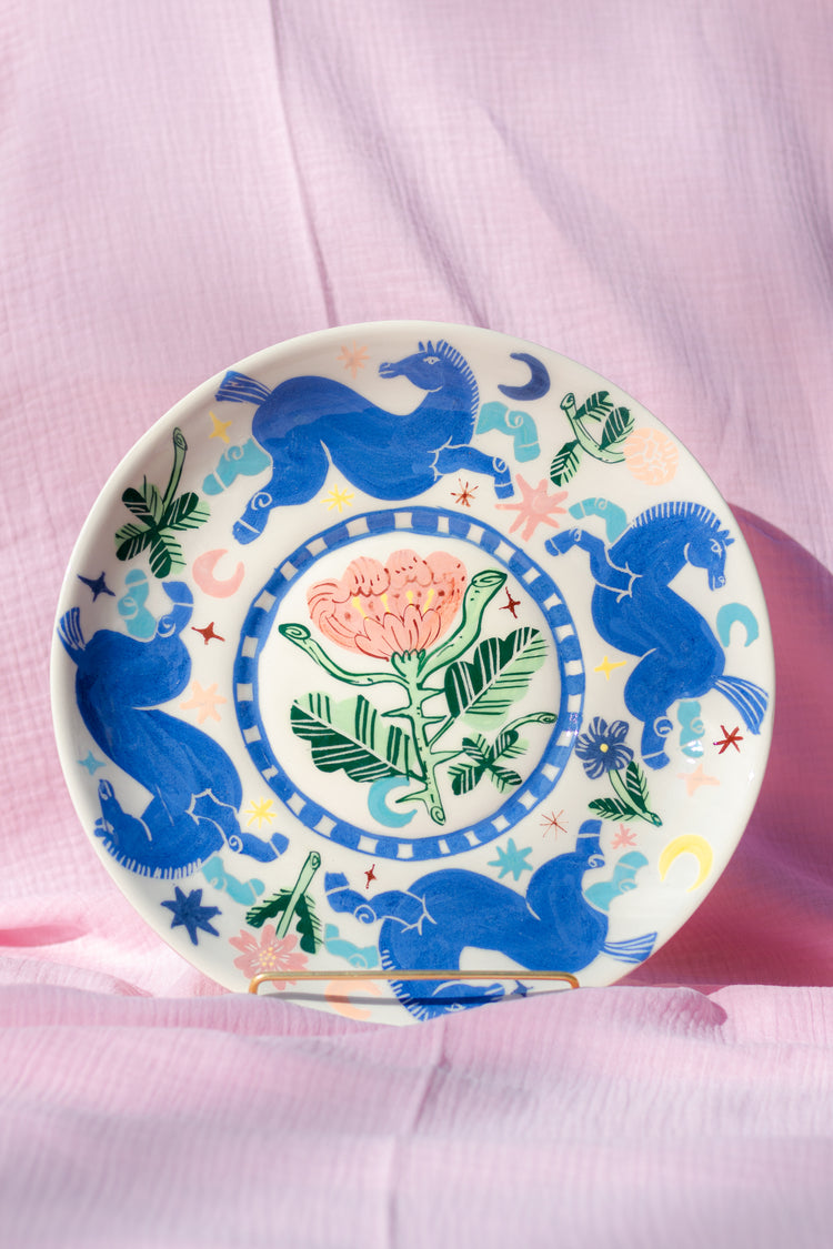 PARIPA giant serving platter & wall plate - Horses around
