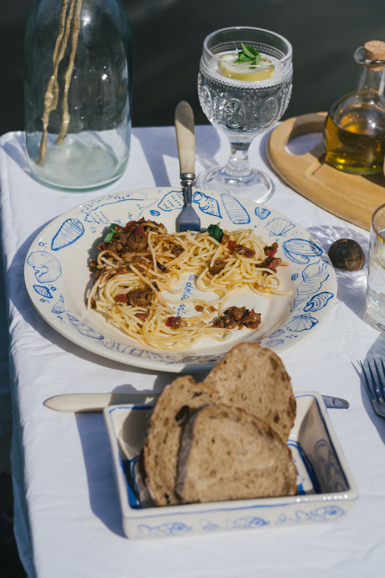 HAND-PAINTED PLATE - COASTAL FEAST