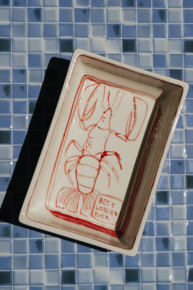 Lobster Luxe – Hand-Painted Sardine Can Ceramic Dish