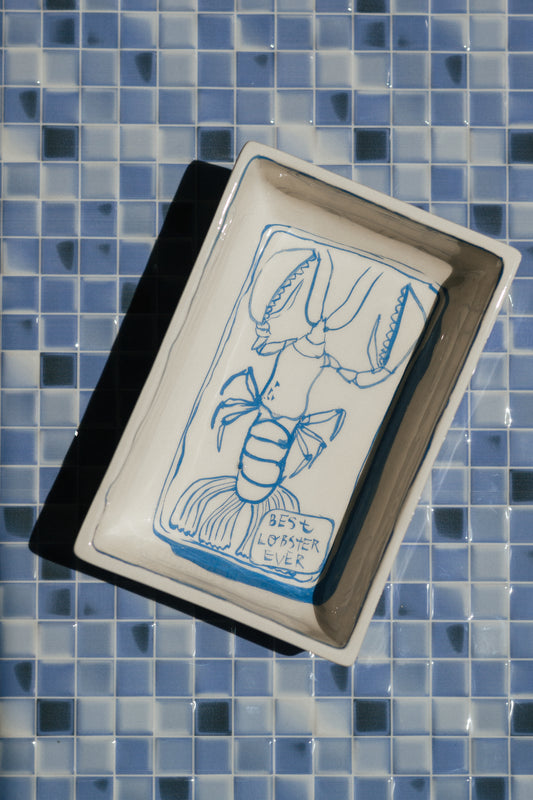 Lobster Luxe – Hand-Painted Sardine Can Ceramic Dish
