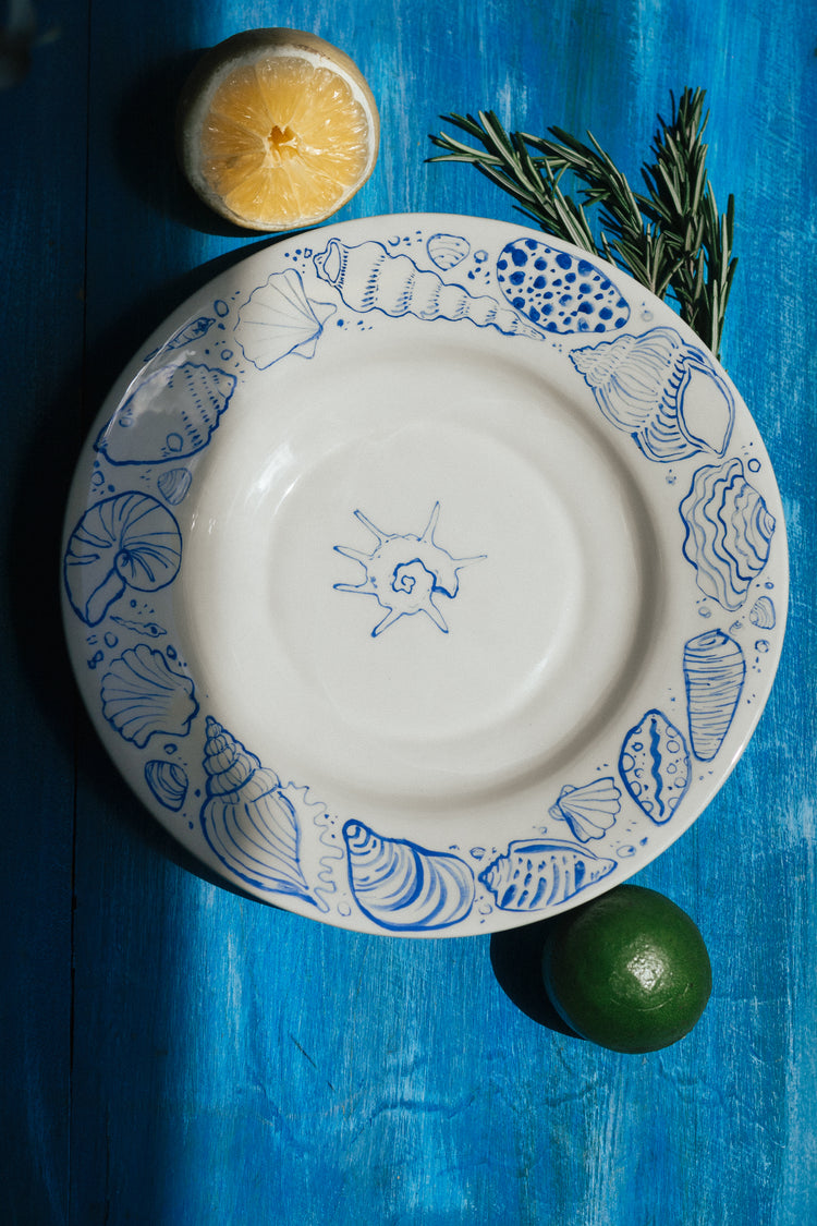 HAND-PAINTED PLATE - COASTAL FEAST