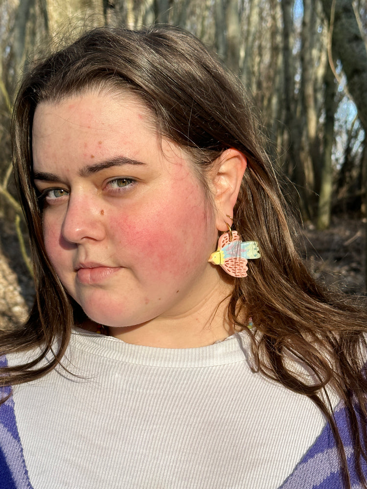 Cukormadár Bird Ceramic Earring