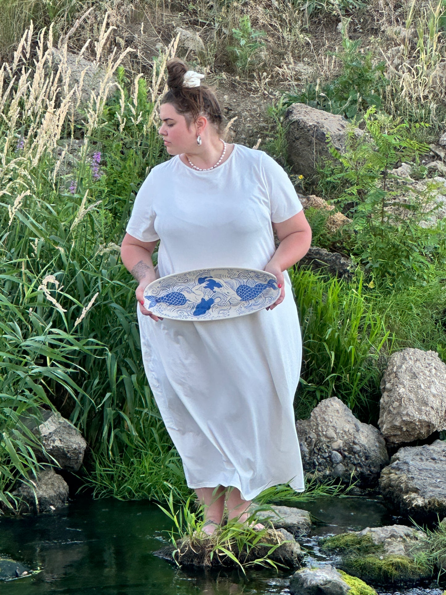 MERMAID DANCE EXTRA LARGE EYE SHAPED PLATTER