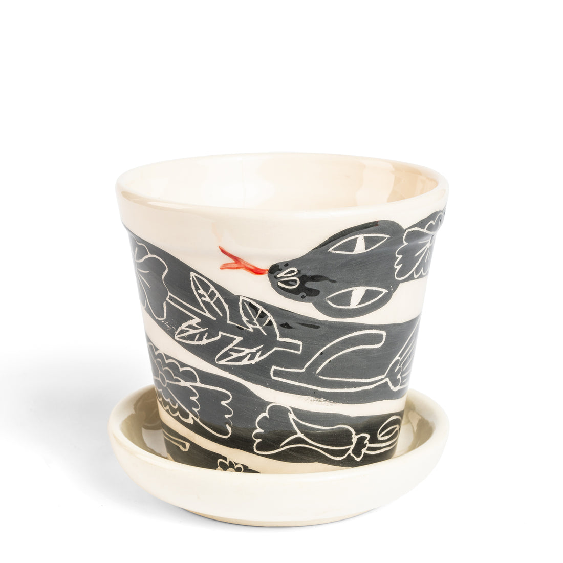 SNAKE Ceramic plant pot